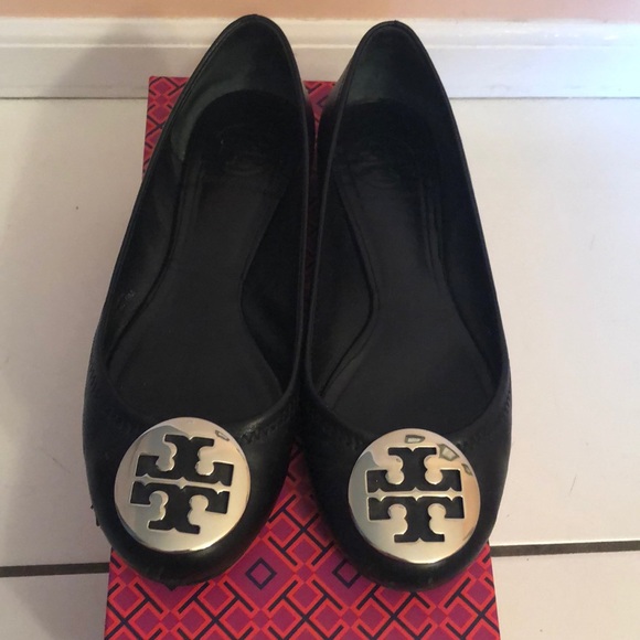 Tory Burch Shoes - Tory Burch Black/silver Reva Ballet Mestico